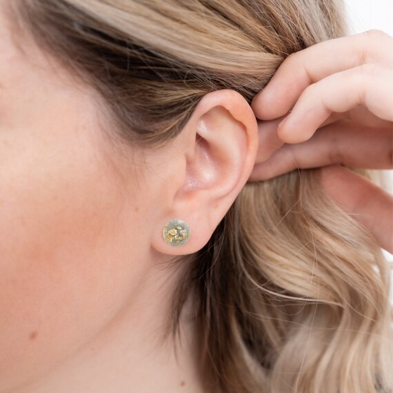 Grey gold best sale earrings