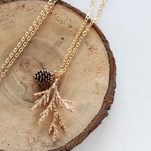Branch Necklace juniper necklace, pine cone necklace, cedar, pine necklace, nature jewelry, juniper branch, gifts for her image 4