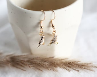 Bird Earrings | nature jewelry, new mom gift, baby bird, bridal earrings, bridal jewelry,  drop earrings, sparrow, chickadee