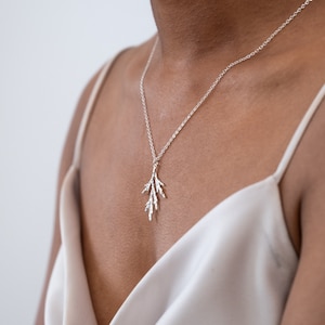 Branch Necklace juniper necklace, nature jewelry, pine cone necklace, nature necklace, gift for her, twig necklace image 5