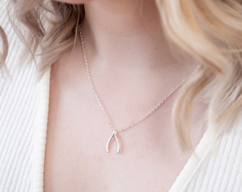 Wishbone Necklace | wishbone charm, good luck charm, dainty jewelry, lucky charm, small necklace, minimalist necklace, minimalist jewelry