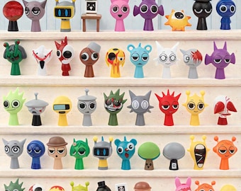 48pcs/Set Mini Sprunki Action Figure Toy Cartoon Movie Model Doll Figurines Kids Gift