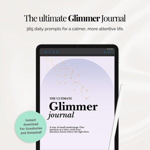 365 Tage Glimmer Notizbuch | Druckbares Achtsamkeit Journal PDF | tägliche Reflection Prompts | Pflege Tagebuch | GoodNotes | Sofort Download