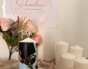 Aangepaste ongeparfumeerde pijlerkaars – gepersonaliseerd cadeau, bruiloft, gedenkteken, huisdecoratie – 5 maten beschikbaar