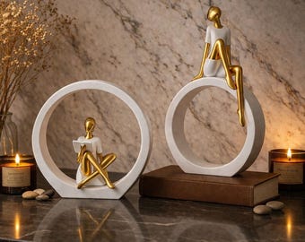 Escultura del Amor Divino Femenino – Estatua de Diosa Romántica, Arte de Pareja Elegante, Figura de Amor Abstracta, Decoración Artística para el Hogar en Resina