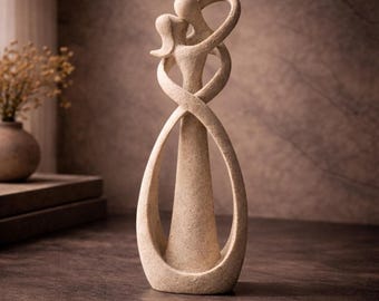 Escultura de pareja romántica, arte que expresa amor, estatua de baile nupcial, figura artística de resina, decoración romántica y emotiva, adorno para estante
