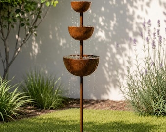 Fuente para pájaros de jardín, comedero para colibríes, fuente rústica para exteriores, baño para abejas, regalo para amantes de las aves