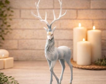 Conjunto de figuras mágicas de ciervos, estatua de ciervo de resina inspirada en Bambi, escultura romántica de amor, decoración artística para el hogar.