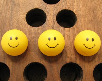 Yellow Smiley Face Ping Pong Balls Happy Face Ping Pong Set of 3 Standard 40mm NEW