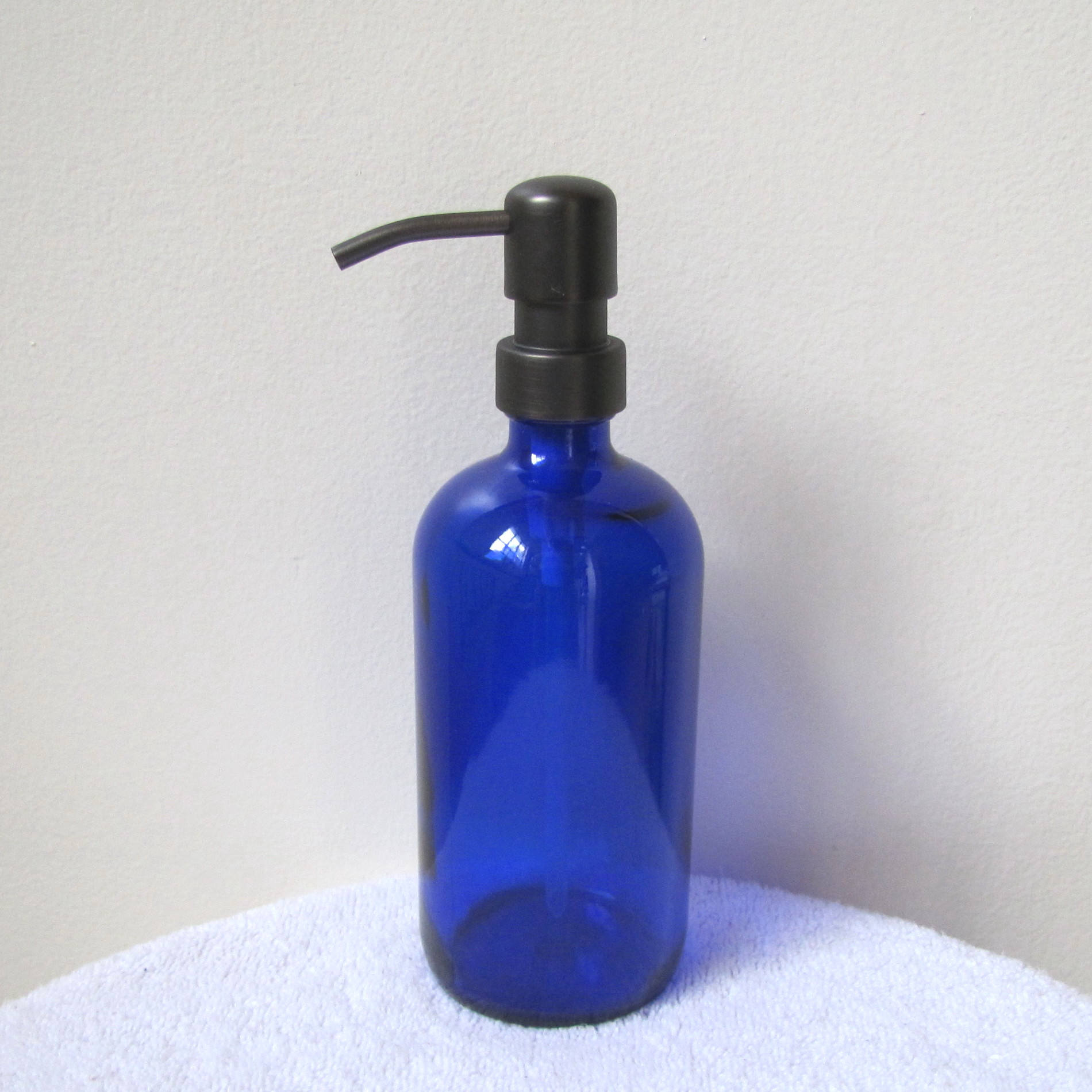 Cobalt Blue Glass Soap Dispenser 16oz with Oil Rubbed Bronze Etsy