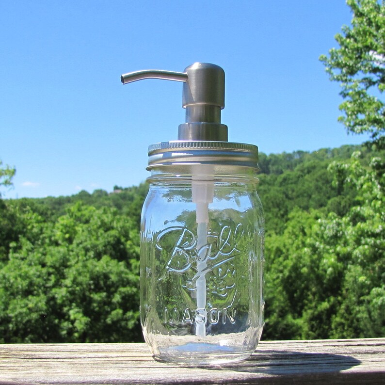 Mason Jar Soap Dispenser Lid Kit Regular Mouth Rust Proof Etsy