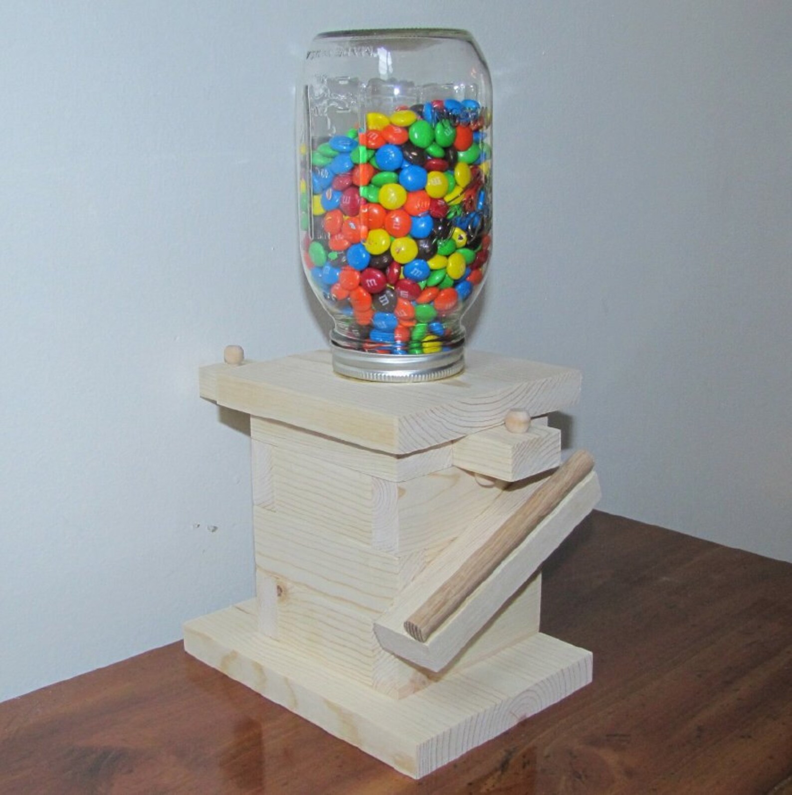 DIY Wood Mason Jar Candy Dispenser Kit Gumball Machine Kids Etsy
