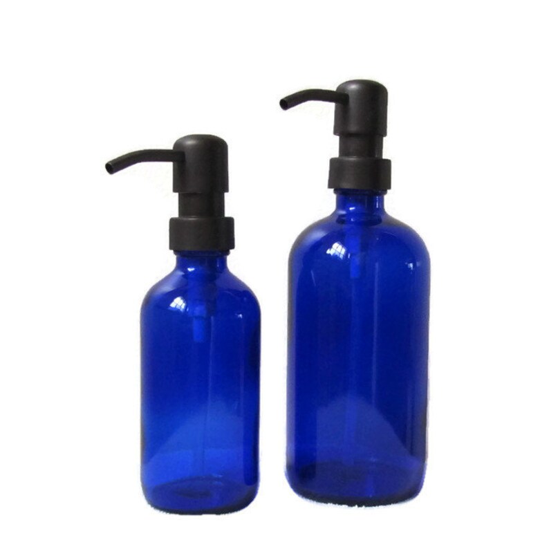 Cobalt Blue Glass Soap Dispenser Set 8oz and 16oz with Etsy