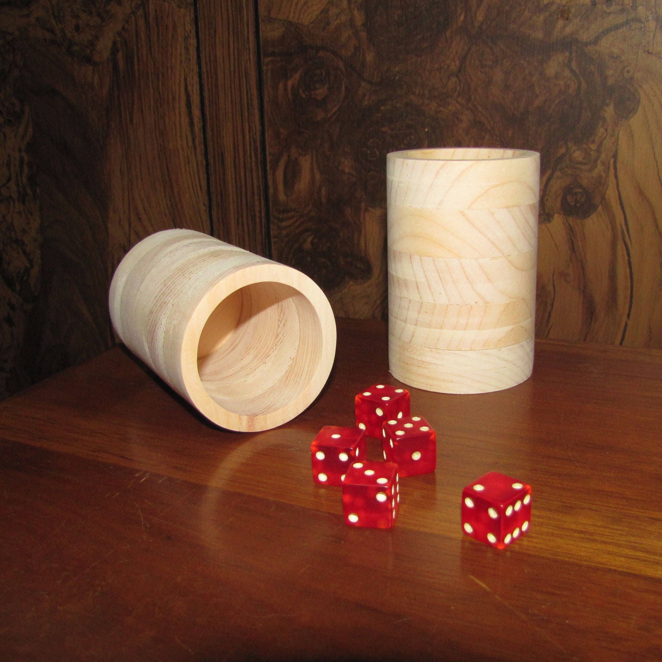 Wooden Pencil Cup Pencil Holder Dice Cup Ready to Paint Etsy