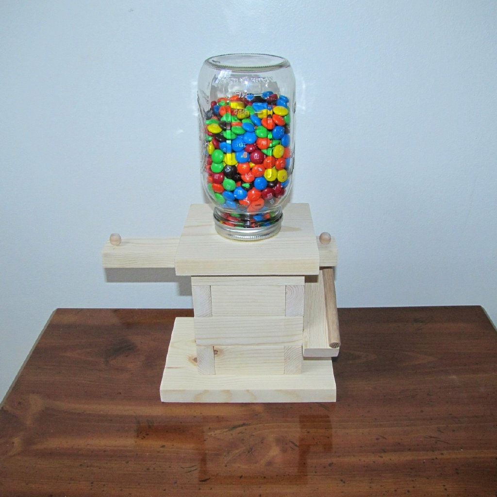 DIY Wood Mason Jar Candy Dispenser Kit Gumball Machine Kids Etsy