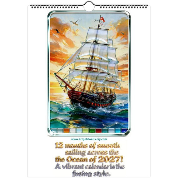 2027 Wall Calendar А4 | 12 months of smooth sailing across the Ocean of 2027! |  Art Calendar.Wall calendars 2027