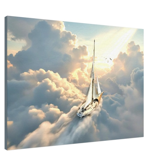 Flight in the clouds. The "Celestial Ocean" Collection. Canvas