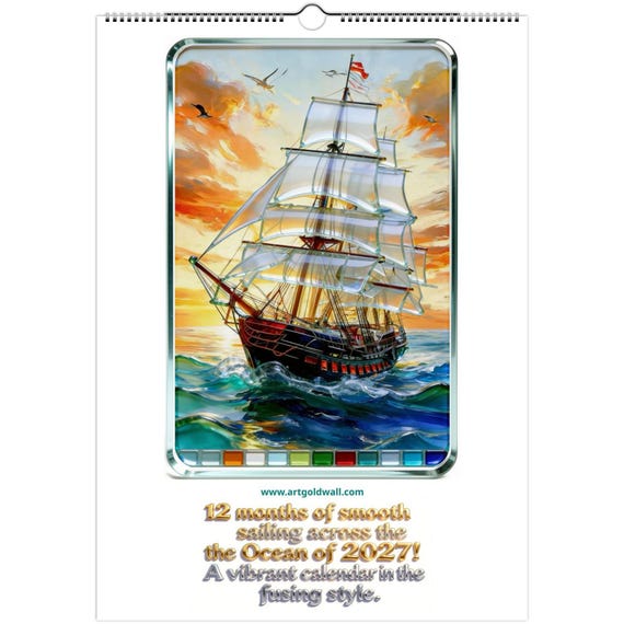 2027 Wall Calendar А3 | 12 months of smooth sailing across the Ocean of 2027! |  Art Calendar.Wall calendars 2027