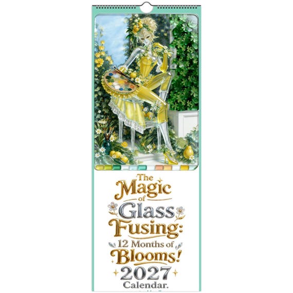 2027 Wall Calendar | The Magic of Glass Fusing 12 Months of Blooms | Floral Botanical Art Calendar, Unique Gift for Flower and Art Lovers