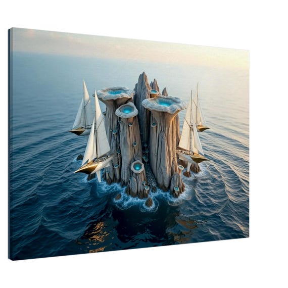 The berth of the sky yachts. The "Celestial Ocean" Collection. Canvas