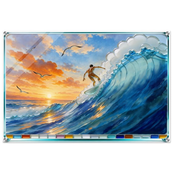 Acrylic painting "Surfing 3." | Fusing Collection | Fusing-style decor