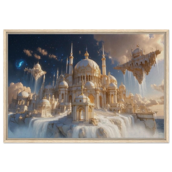 City of mystery. The "Celestial Ocean" Collection. Framed Canvas