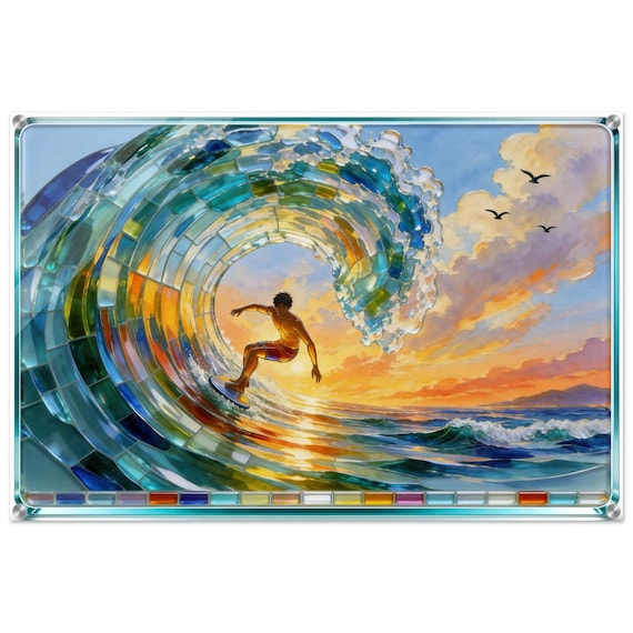 Acrylic painting "Surfing 1." | Fusing Collection | Fusing-style decor