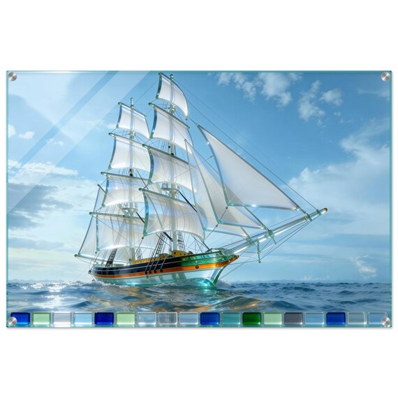 Acrylic painting "Ship" | Fusing Collection | Fusing-style decor