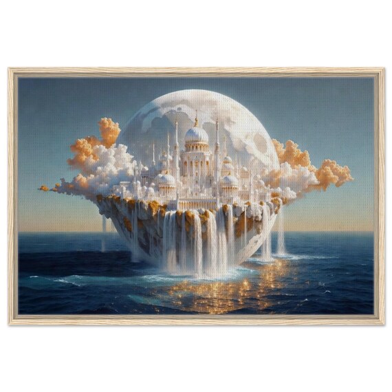 City of big dreams. The "Celestial Ocean" Collection. Framed Canvas
