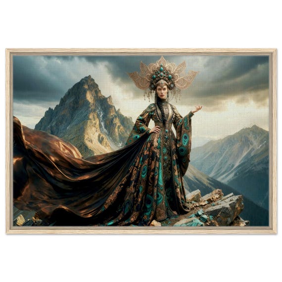 Copper Mountain. The Song of the Urals Collection. Framed Canvas