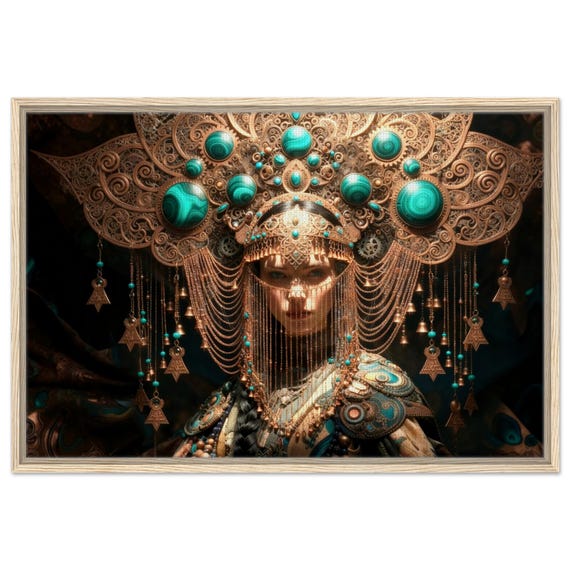 Portrait of the Mistress of the Urals. The Song of the Urals Collection. Framed Canvas
