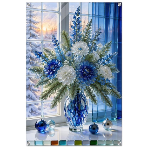 Acrylic painting "A December bouquet." | Fusing Collection | Fusing-style decor