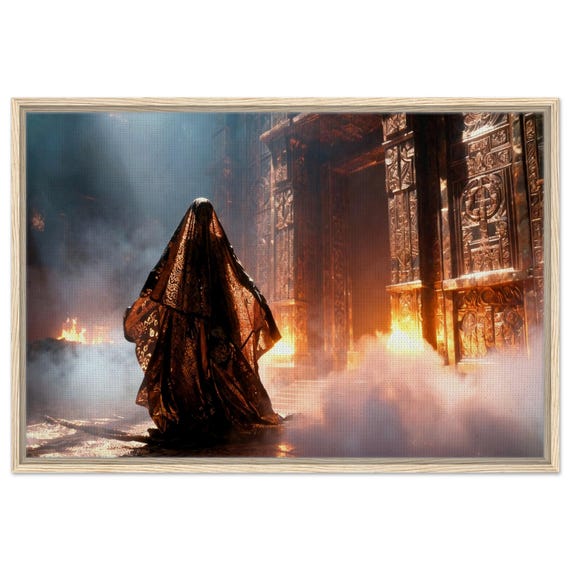 Entrance to the underground castle. The Song of the Urals Collection. Framed Canvas