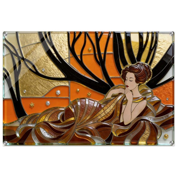 Acrylic painting "Lady under the blanket" | Fusing Collection | Fusing-style decor