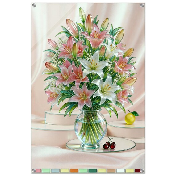 Acrylic painting "Lilies." | Fusing Collection | Fusing-style decor