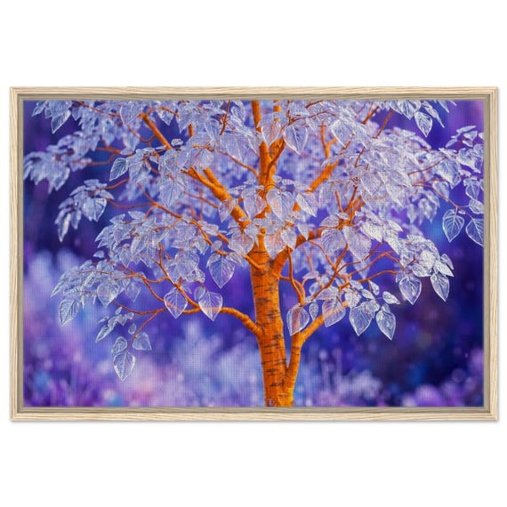 Glass tree.  The "Oracle" Collection. Framed Canvas