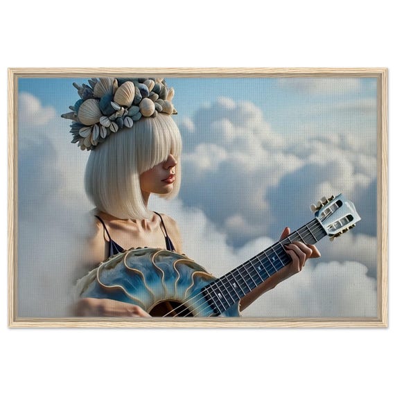 Nymph of the Celestial Ocean. The "Celestial Ocean" Collection. Framed Canvas