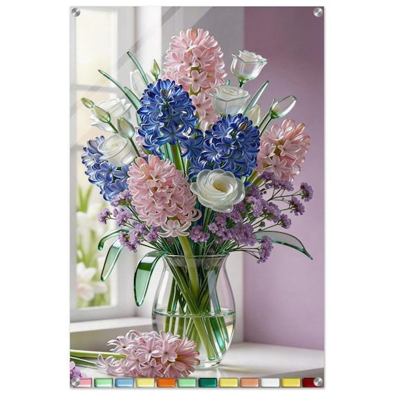 Acrylic painting "Lilacs and roses." | Fusing Collection | Fusing-style decor