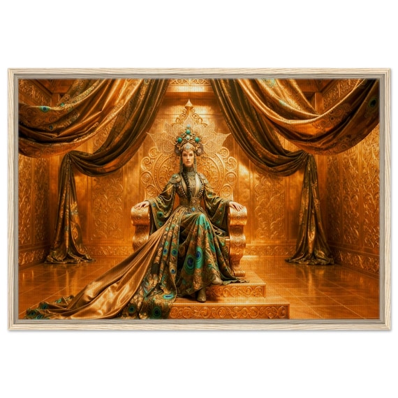 The Mistress of the Copper Mountain on the throne. The Song of the Urals Collection. Framed Canvas
