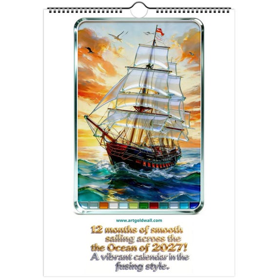 2027 Wall Calendar А4 | 12 months of smooth sailing across the Ocean of 2027! |  Art Calendar.Wall calendars 2027