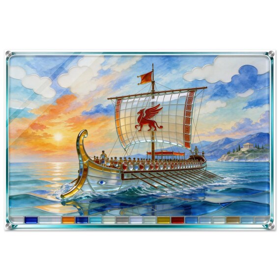 Acrylic painting "Greek trireme." | Fusing Collection | Fusing-style decor
