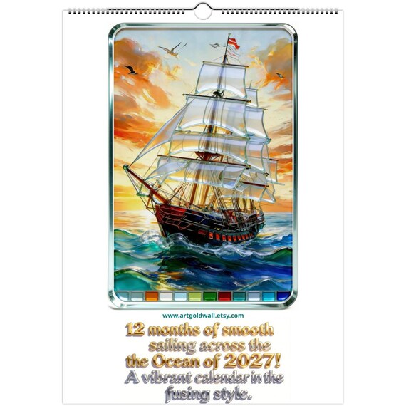 2027 Wall Calendar А3 | 12 months of smooth sailing across the Ocean of 2027! |  Art Calendar.Wall calendars 2027