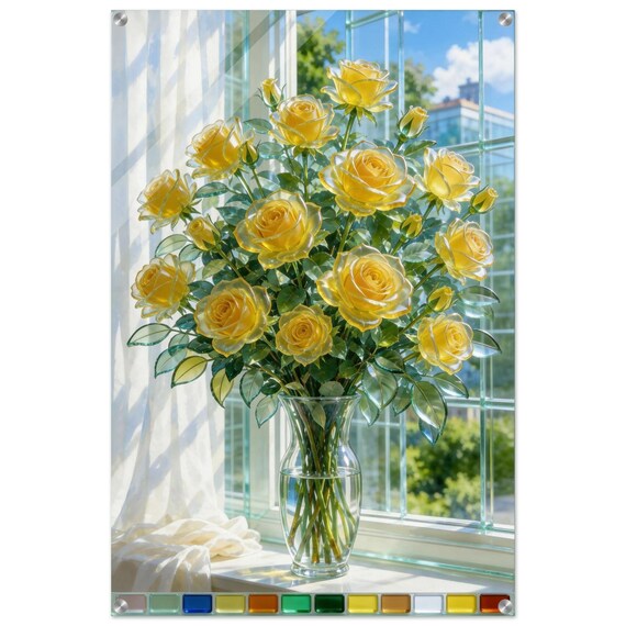 Acrylic painting "Roses at noon." | Fusing Collection | Fusing-style decor