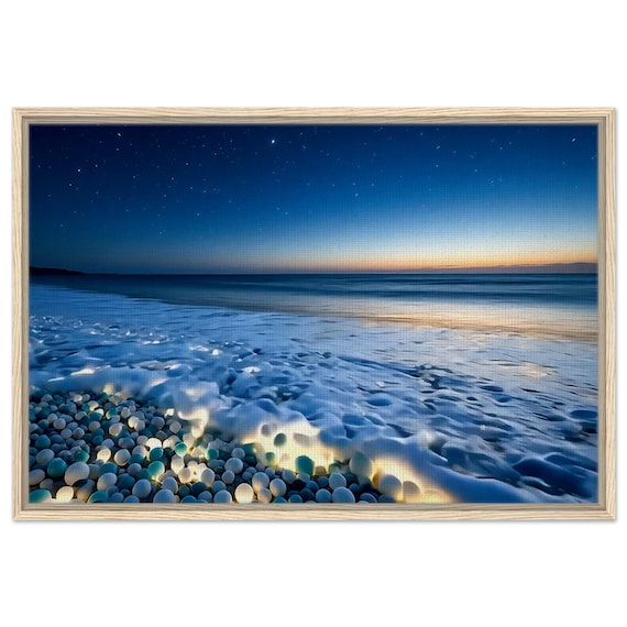 Shell with a pearl. The "Celestial Ocean" Collection. Framed Canvas