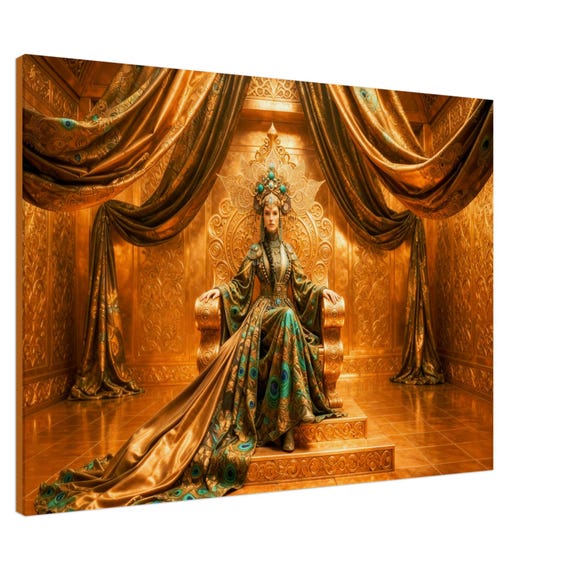 The Mistress of the Copper Mountain on the throne. The Song of the Urals Collection. Canvas
