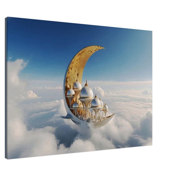 Moon pier. The "Celestial Ocean" Collection. Canvas