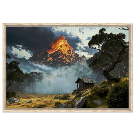 Miner's hut. The Song of the Urals Collection. Framed Canvas