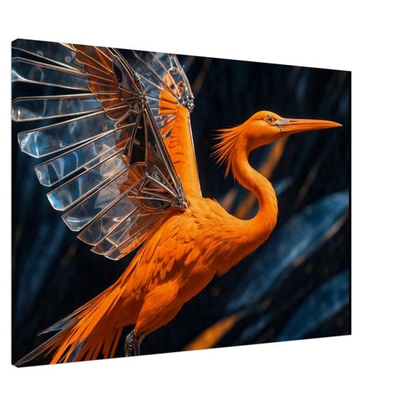 Glassy Heron. The "Oracle" Collection. Canvas