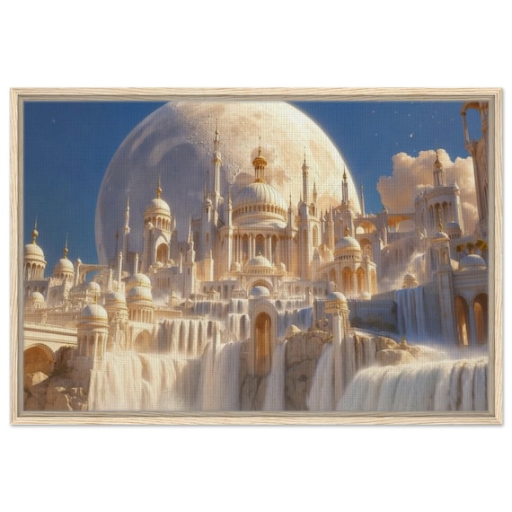 City of the Celestial Symphony. The "Celestial Ocean" Collection. Framed Canvas