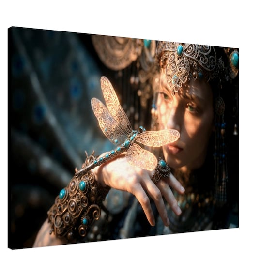Copper dragonfly. The Song of the Urals Collection. Canvas